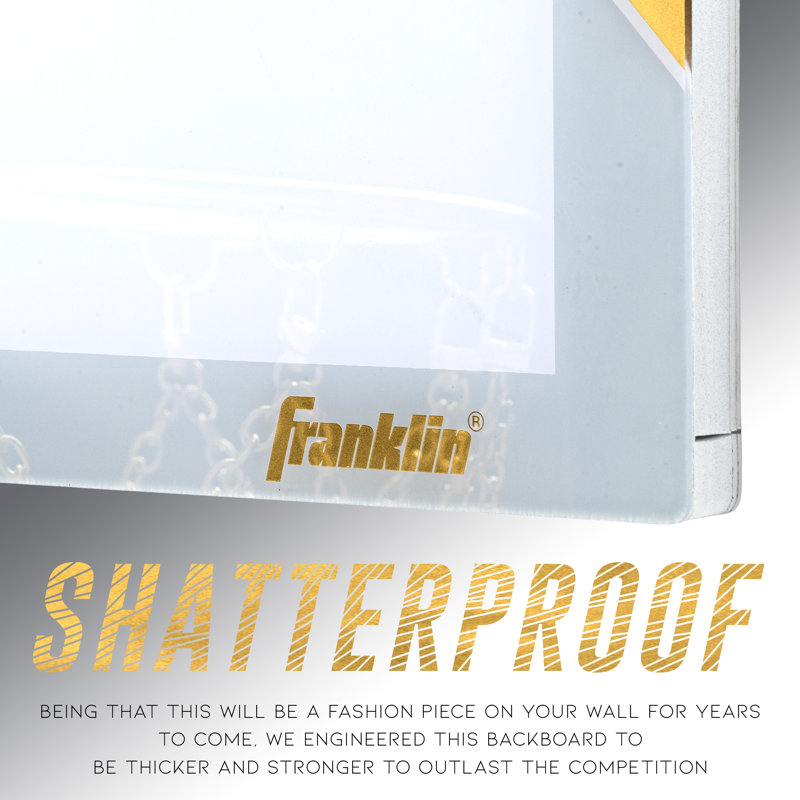 Franklin Sports Mini Basketball Hoop Premium Gold Chrome Wall Mounted